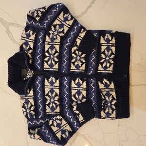 VTG Octavalo Native American Wool Full Zip Cardigan Sweater Jacket Size Small